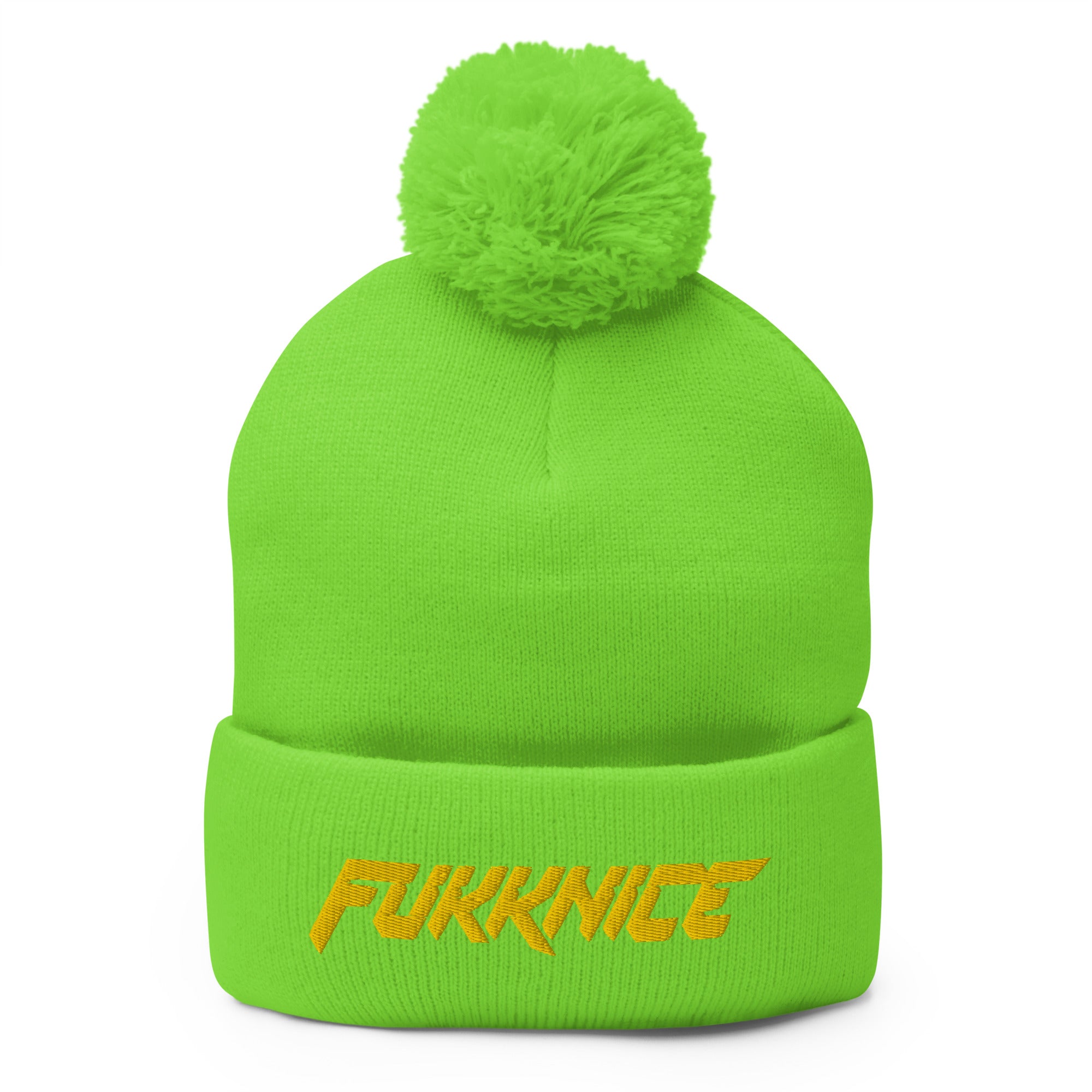 Vihreä FUKKNICE pipo tupsulla | Green beanie