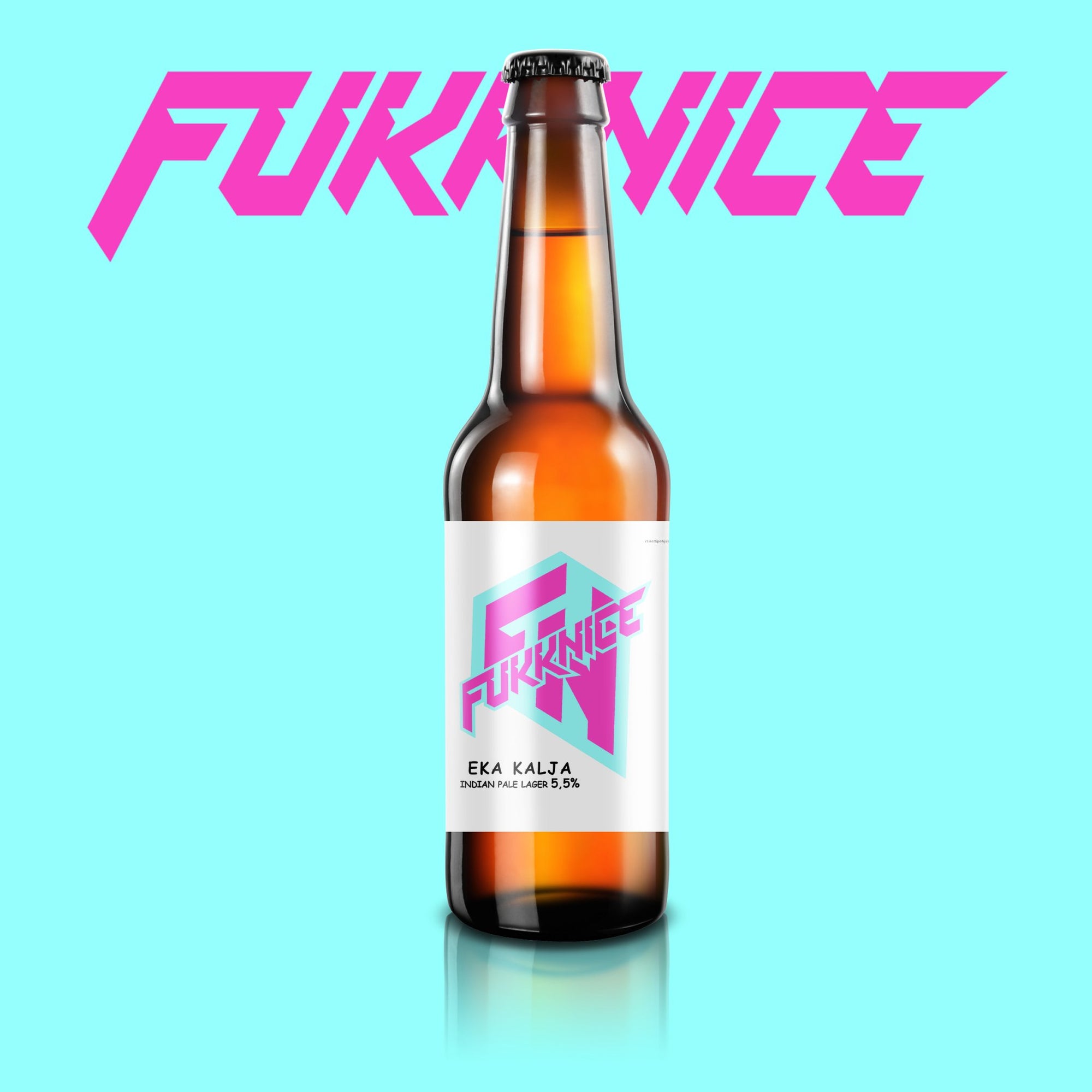 Oma olut yritykselle -  FUKKNICE Eka Kalja räätälöidyllä etiketillä