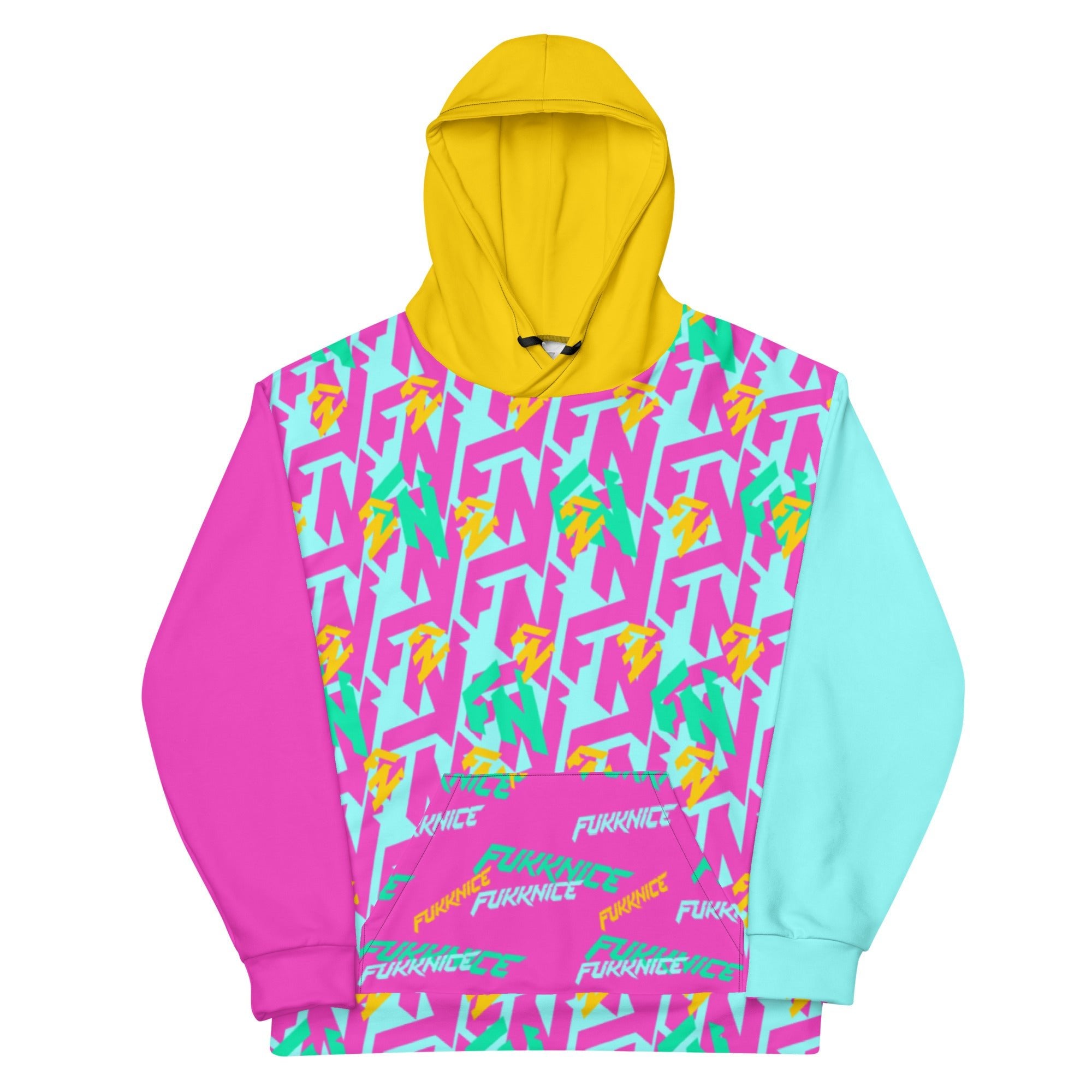 FUKKNICE värikäs huppari FN-logolla | Colorful hoodie